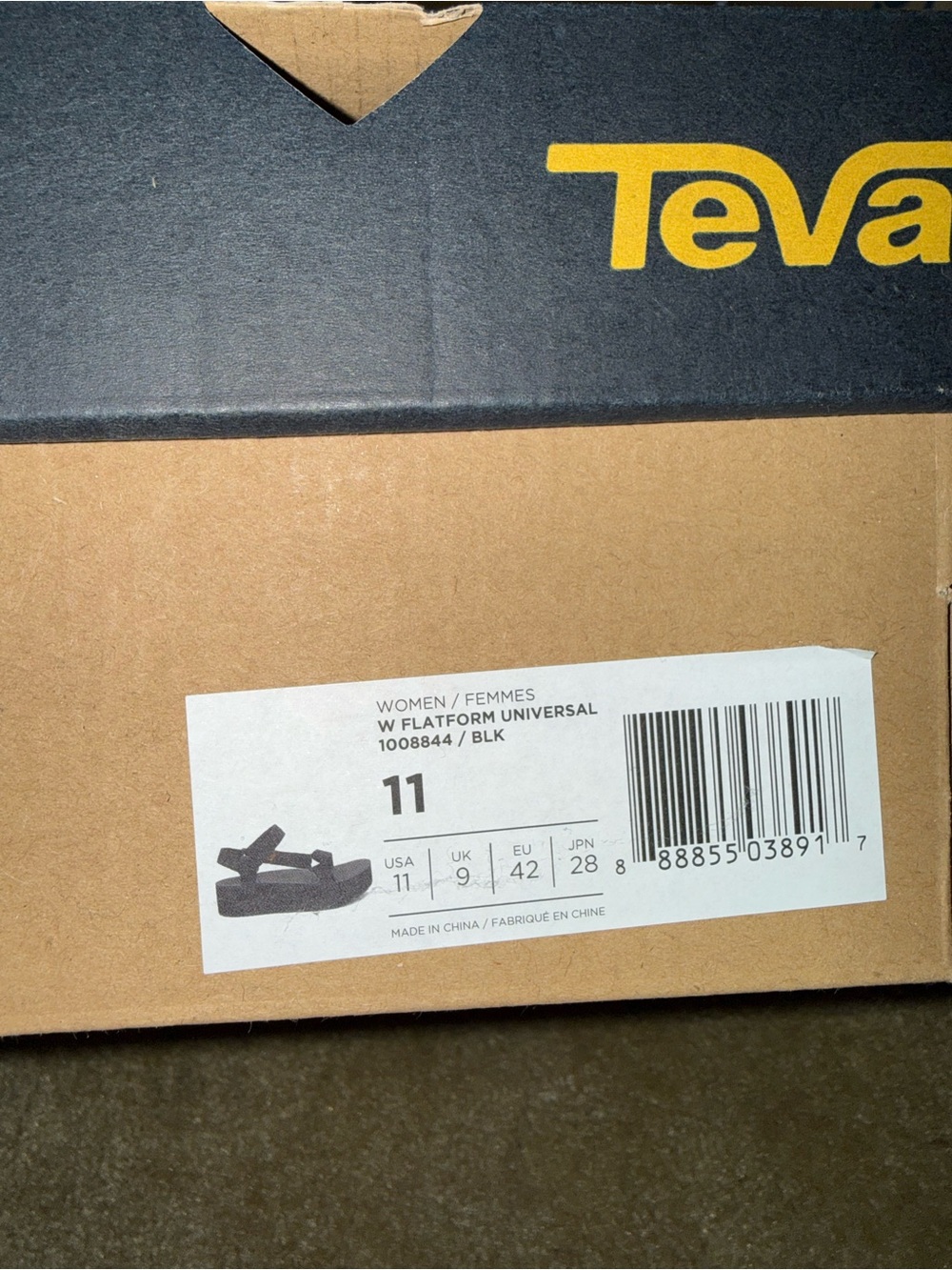 Black Platform Teva Sandals
